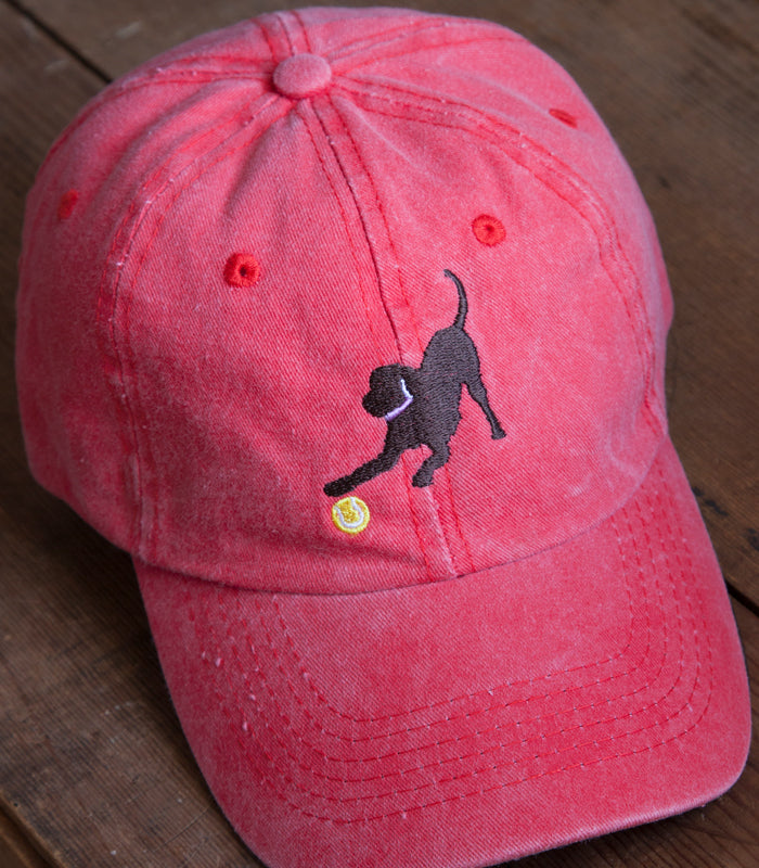 Red Embroidered Labrador Hats